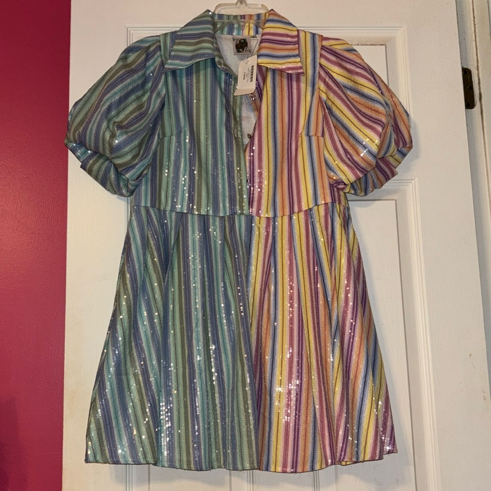 Queen of Sparkles Sequin Stripe Dress